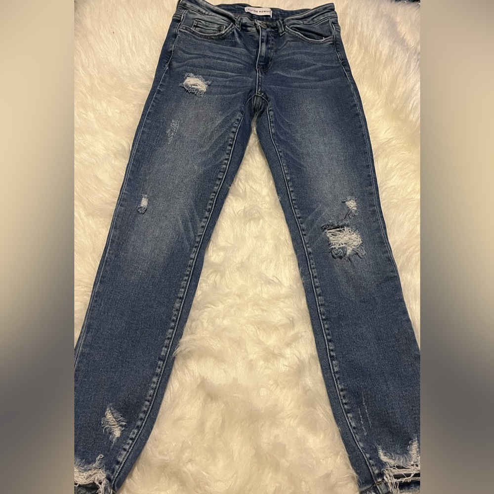 Flying Monkey Distressed Skinny Jeans Size 26